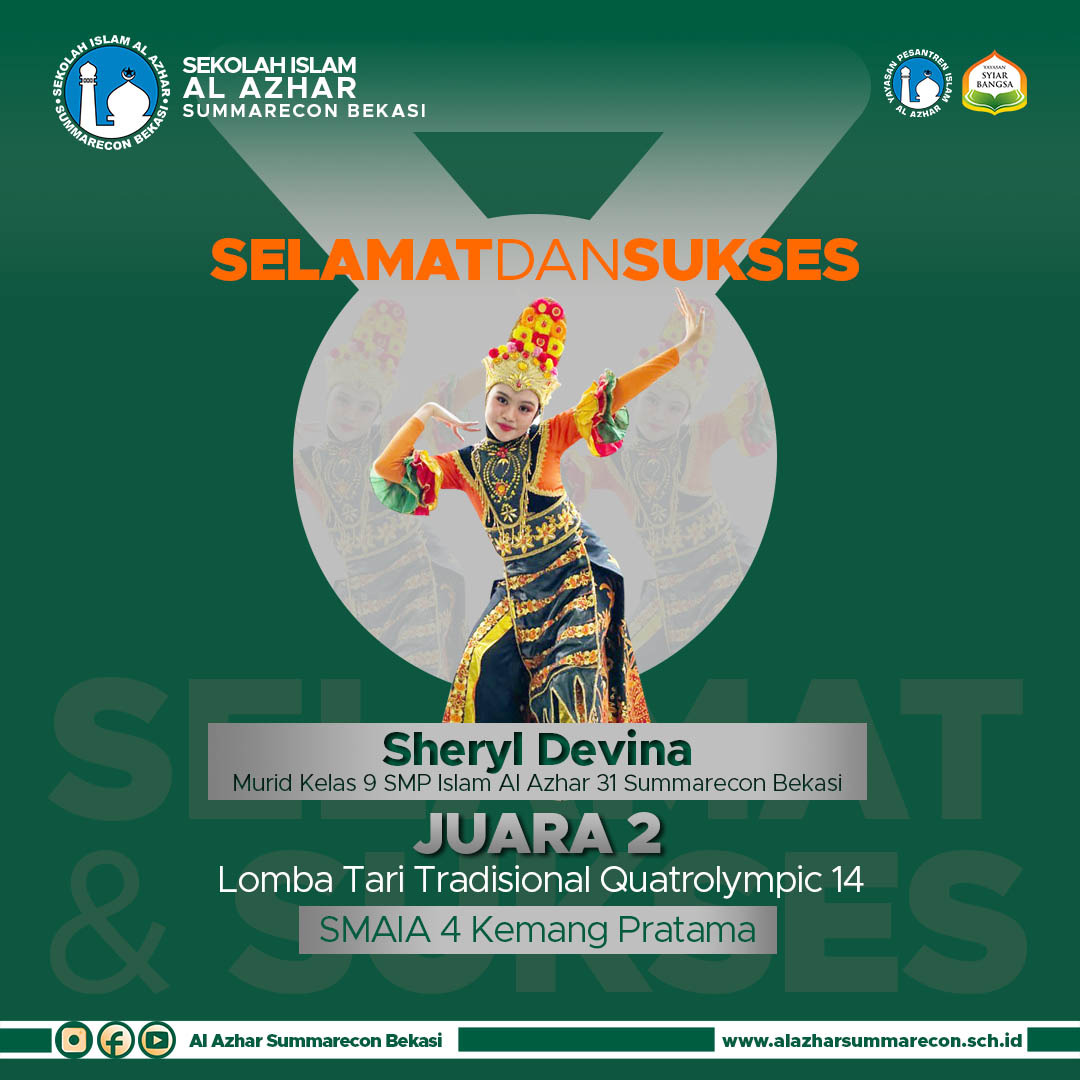 SMPIA 31 Meraih Juara 2 Lomba Tari Tradisional pada event Quatrolympic 14 yang diadakan oleh SMA Islam Azhar 4 Kemang Pratama SMPIA 31 Meraih Juara 2 Lomba Tari Tradisional pada event Quatrolympic 14 yang diadakan oleh SMA Islam Azhar 4 Kemang Pratama